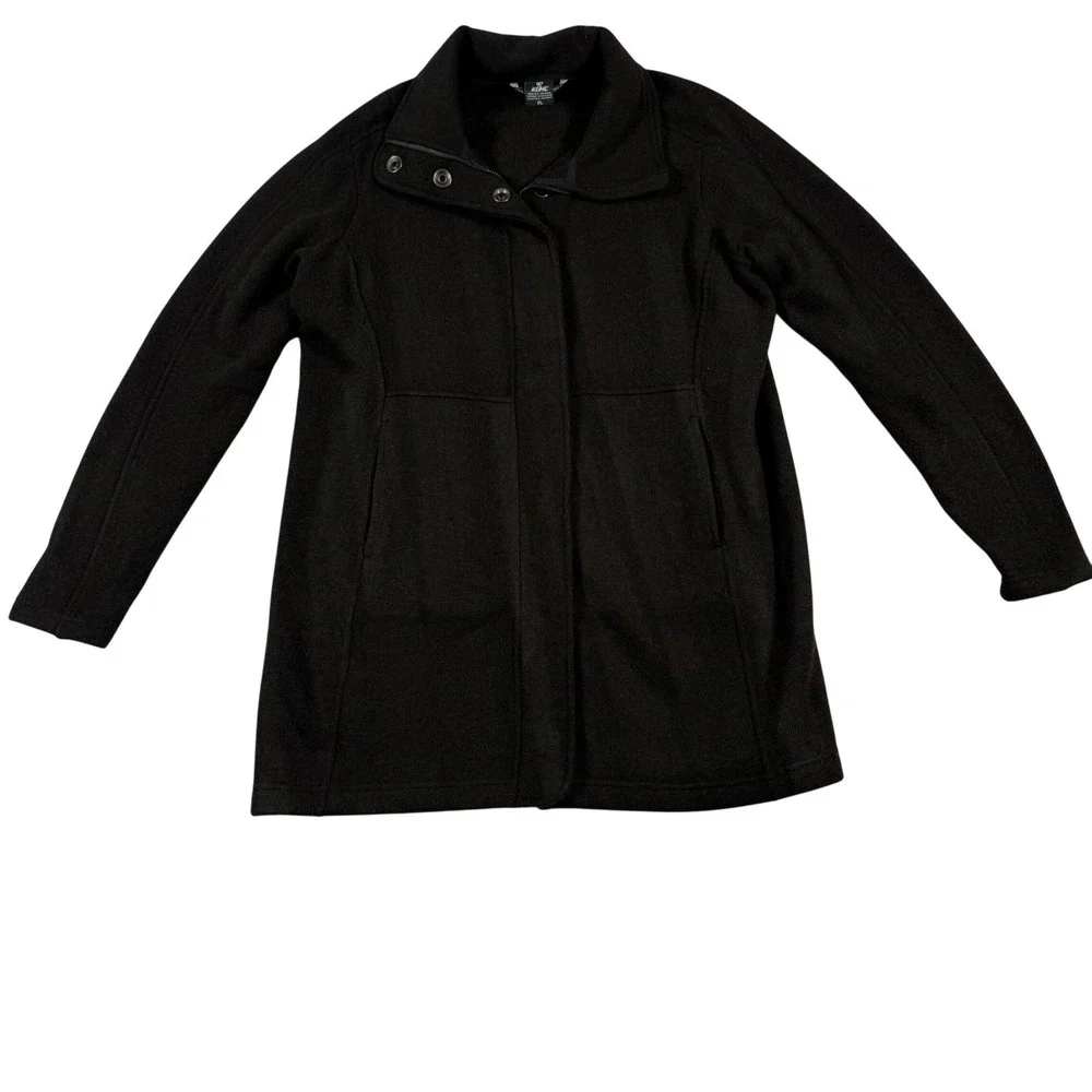 Kuhl Alska Highland Long Fleece Jacket XL Black Espresso Sweater Knit Full Zip